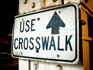 sign to use crosswalk