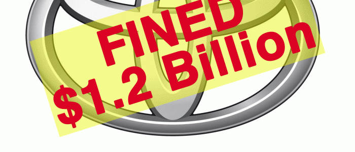 Toyota pays 1.2 billion dollar fine
